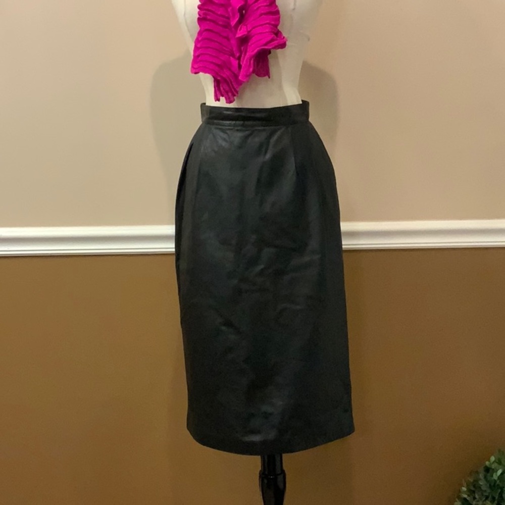 J.F.S. Signature Black Leather Midi High Waisted 4